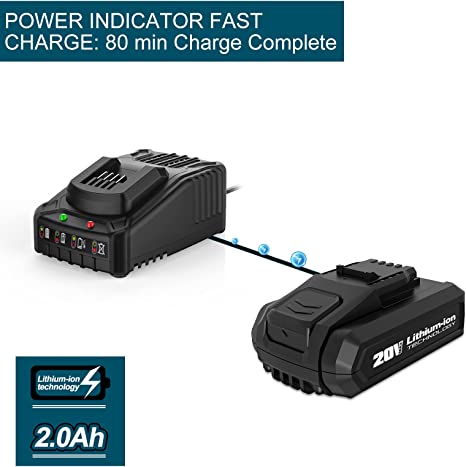 WESCO 2.0Ah Li-ion Battery Pack for 20V Cordless Tools