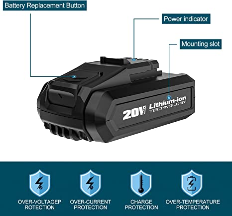 WESCO 2.0Ah Li-ion Battery Pack for 20V Cordless Tools
