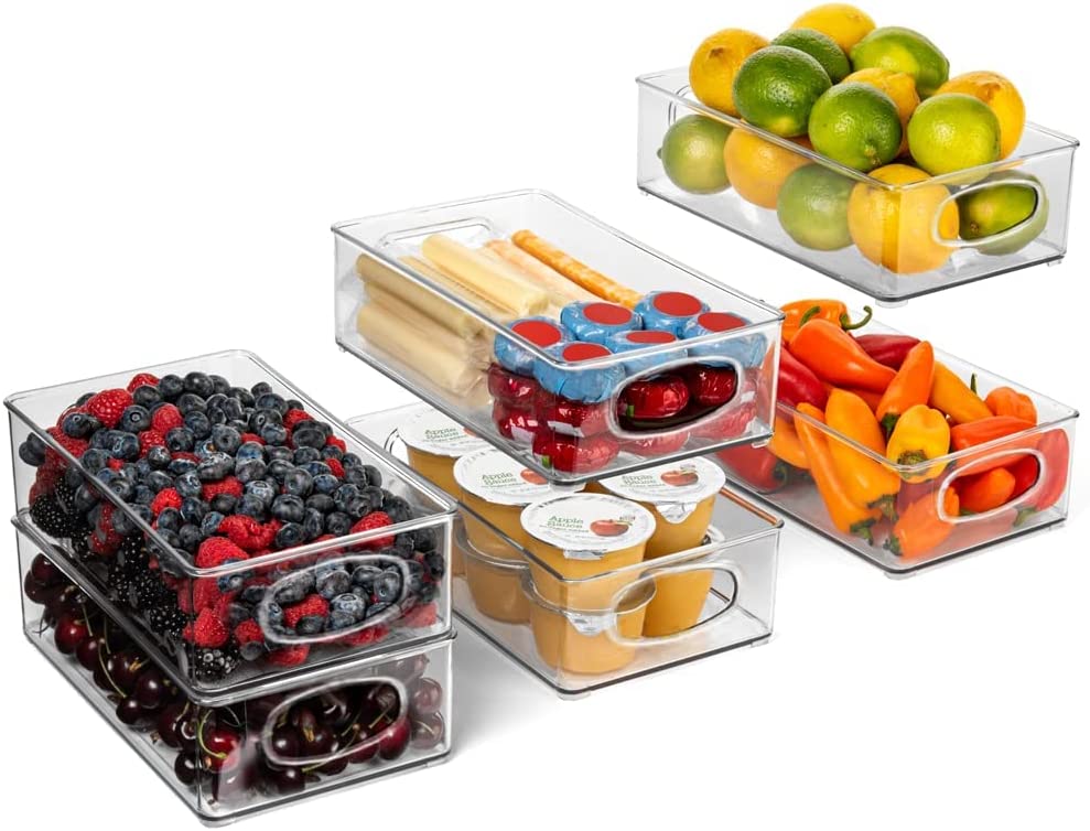 ClearSpace Plastic Pantry Organization and Storage Bins, 6 Pack, FOB KS