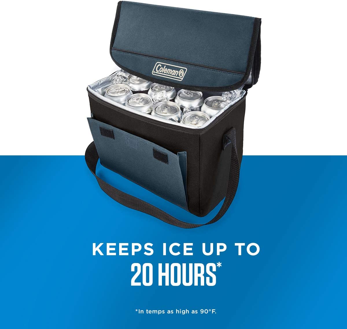 Coleman 18 Can Soft Collapsible Cooler - Slate Black, FOB KS