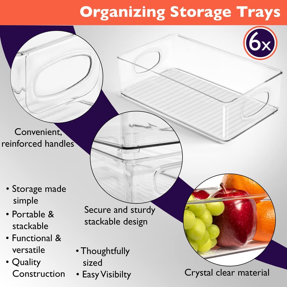 ClearSpace Plastic Pantry Organization and Storage Bins, 6 Pack, FOB KS