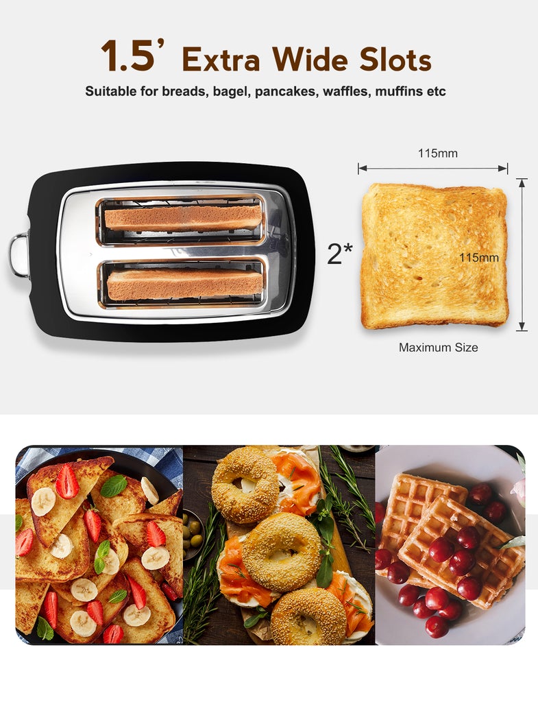 IKICH 2-Slice Toaster, 9 Settings with LCD screen, FOB KS