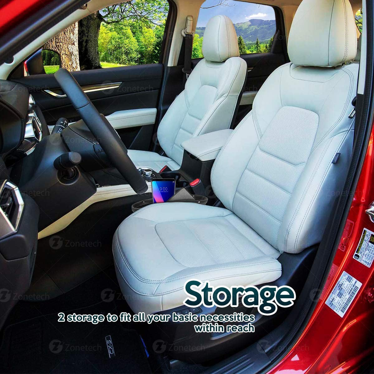 Zone Tech Car Seat Gap Filler Pocket Organizer, FOB KS