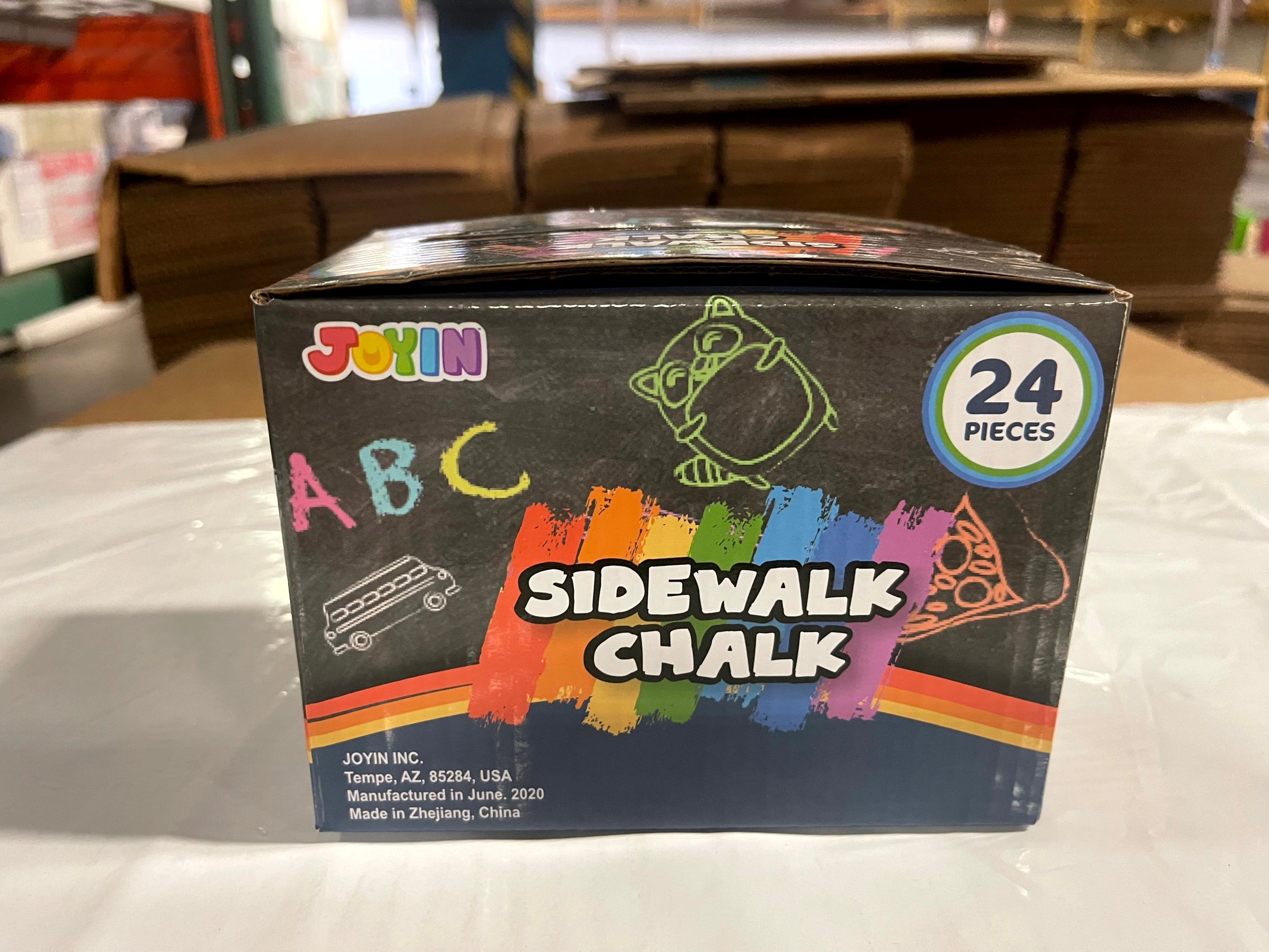 JOYIN 48 PCS Washable Sidewalk Chalk Play Set for Kids, Rounded Non-Toxic Jumbo Chalk Art Set for Outdoor Art Play, Painting on Chalkboard, Blackboard and Playground