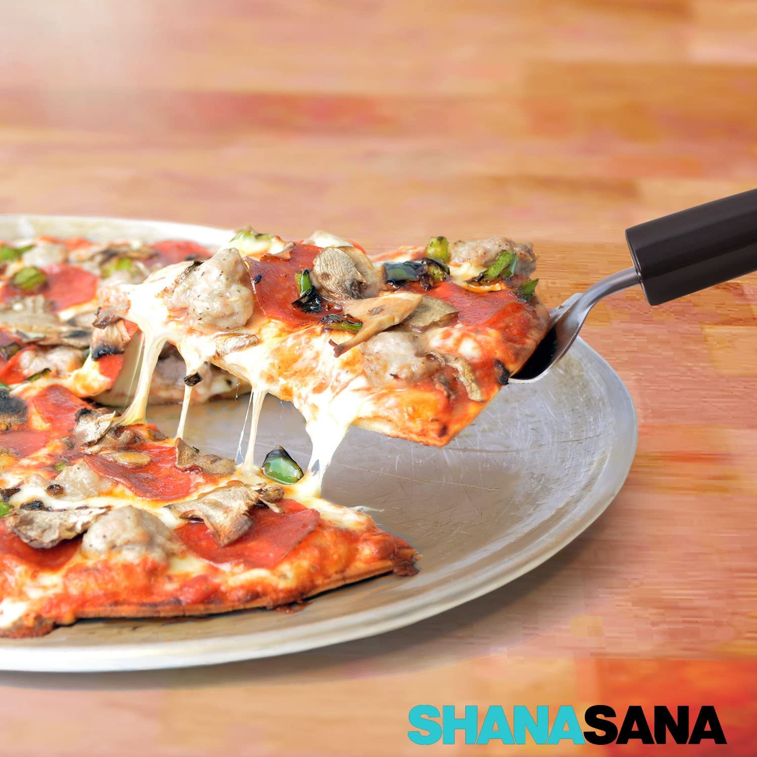 Shanasana 10 Pie Server & Pizza Turner (PROFESSIONAL GRADE STAINLESS STEEL) Perfect for Serving Pie, Cake, Pizza, Tarts, and Other Desserts