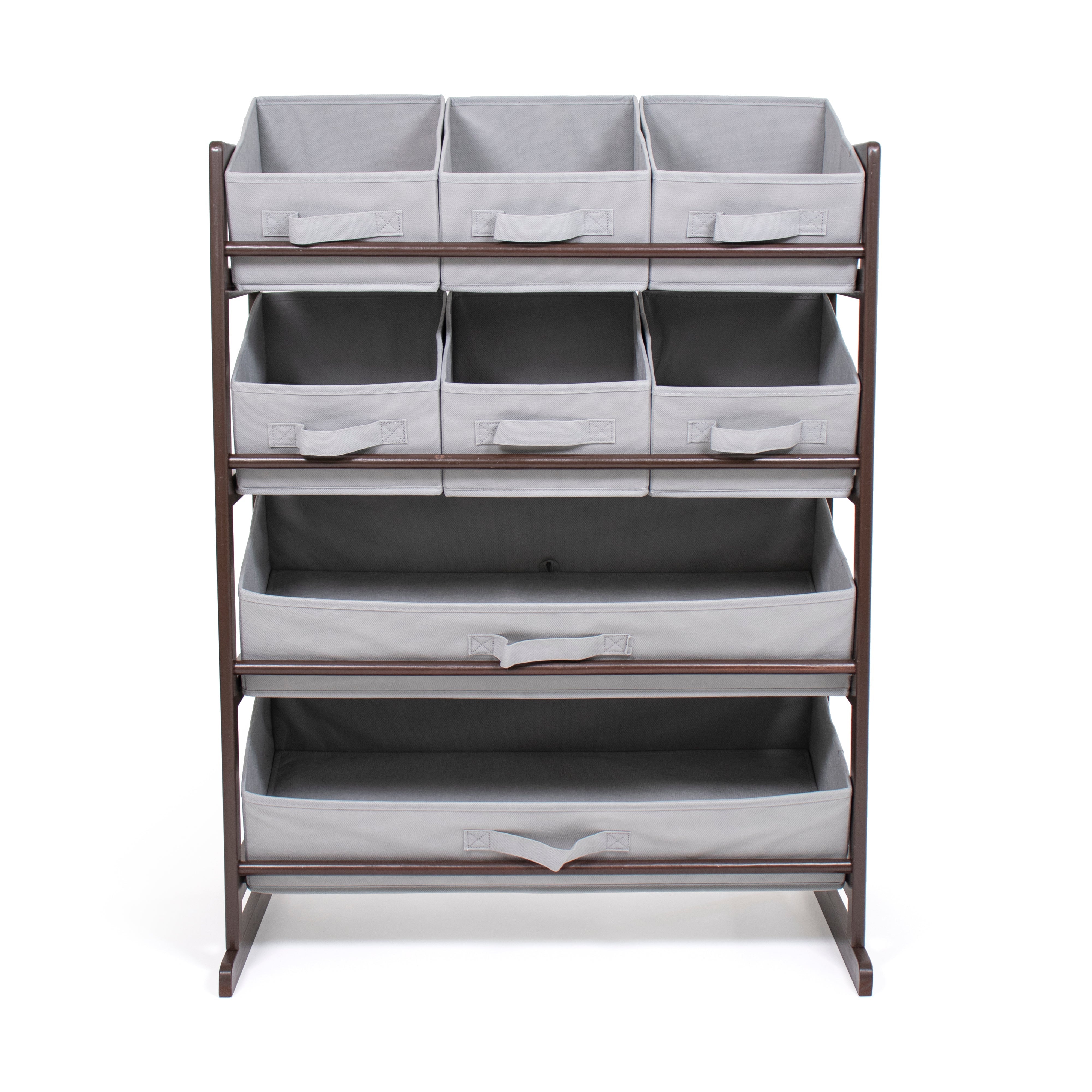 Humble Crew Oslo Standard Fabric Bin Organizer, 6 Small Bins & 2 Large Bins, Dark Pine & Grey or Dark Pine & Navy