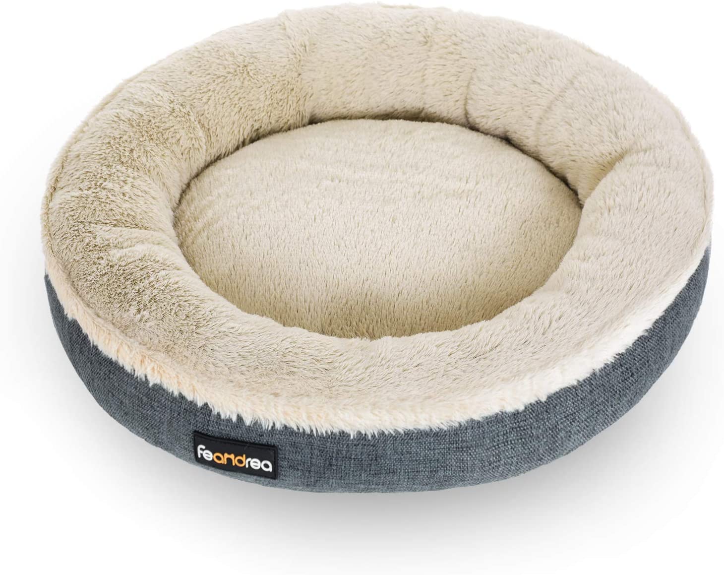 Feandrea Plush Dog/Cat Bed, 26"x5", Dark Grey, FOB KS