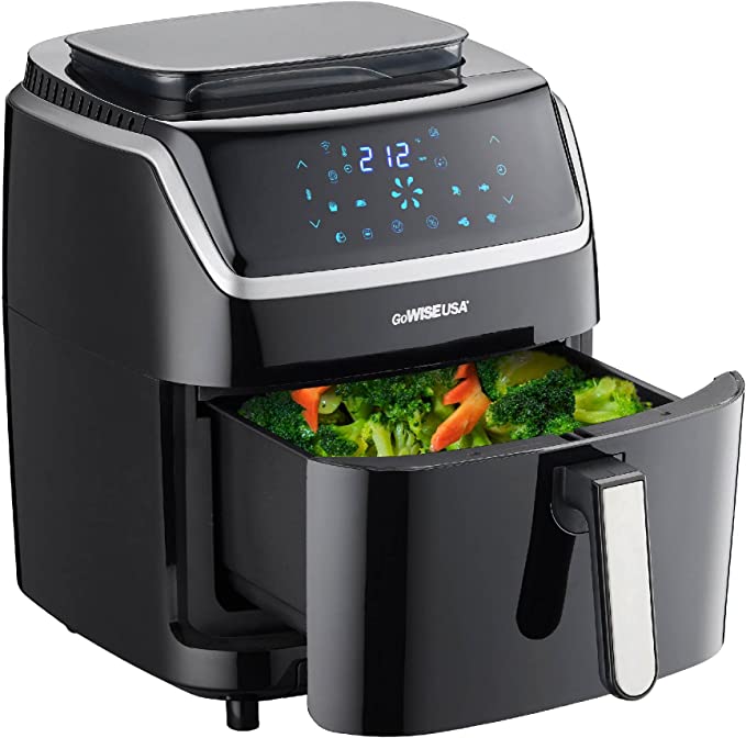 GoWISE USA 7 qt. Black Steam Air Fryer, FOB KS