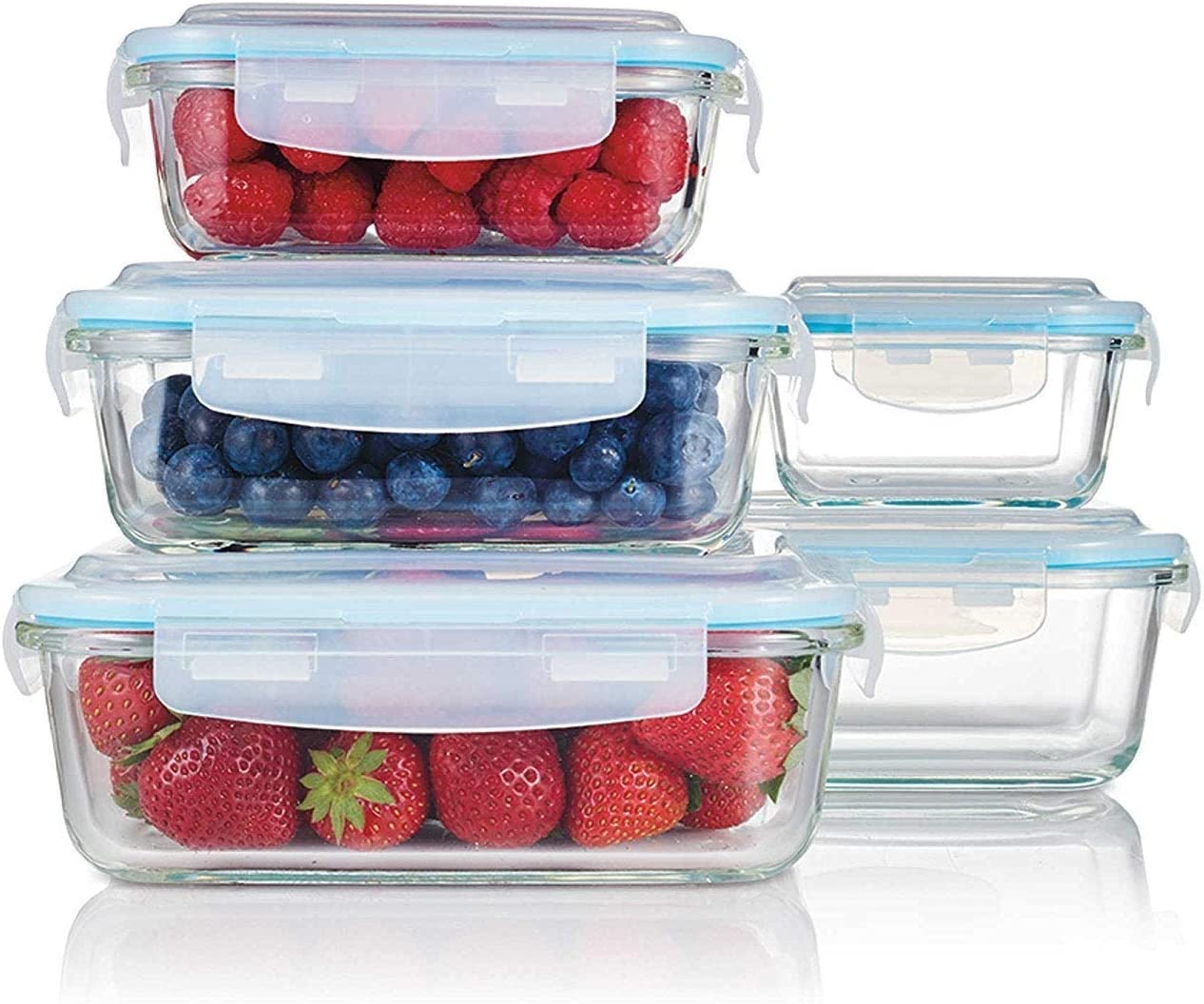 Graphyte 10 Pc Glass Food Storage Container Set with Locking Lids, FOB KS