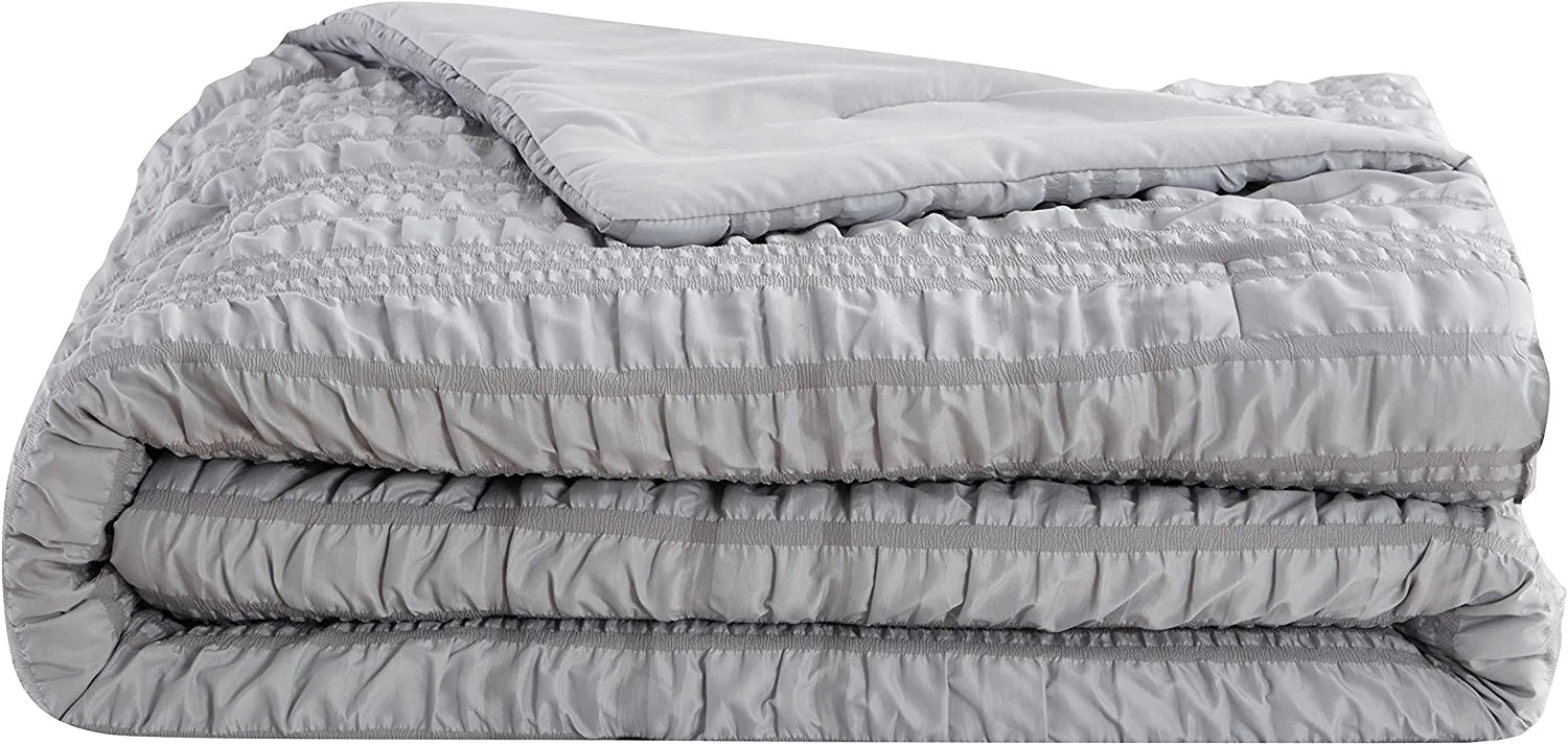 Refinery29 Home Collection Woven Seersucker Plaid Comforter Set, Twin/Twin XL, 2 Pieces, FOB KS