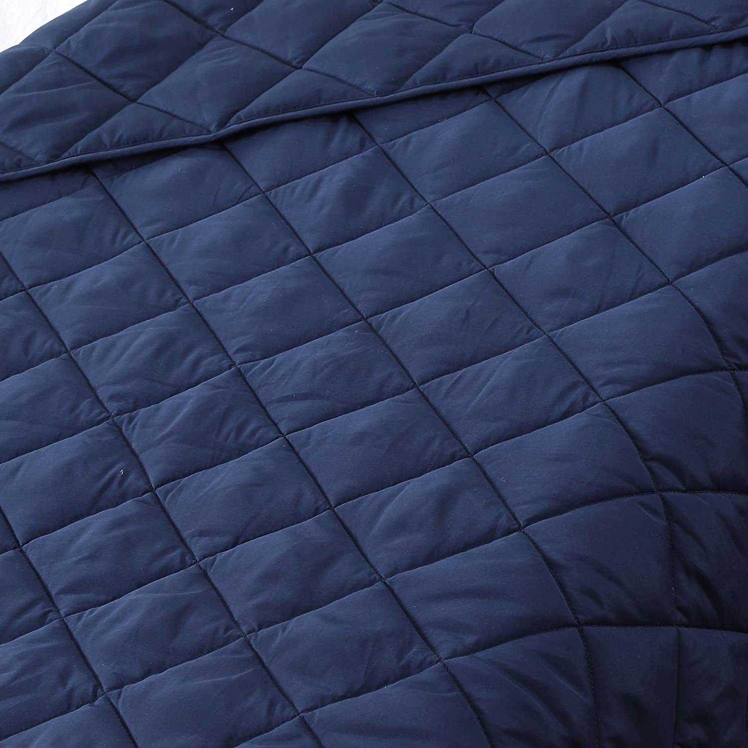 Blanquil Quilted Weighted Blanket, Navy, 12-15lbs, FOB KS