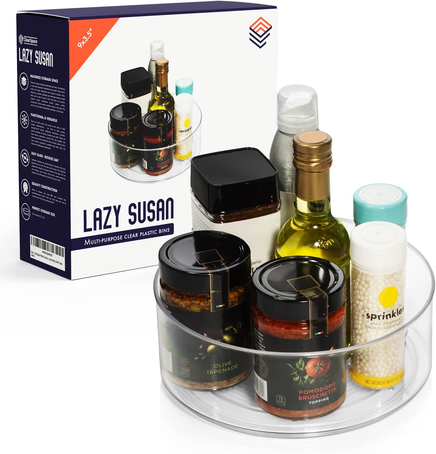 ClearSpace Plastic Lazy Susan Cabinet Organizer, FOB KS