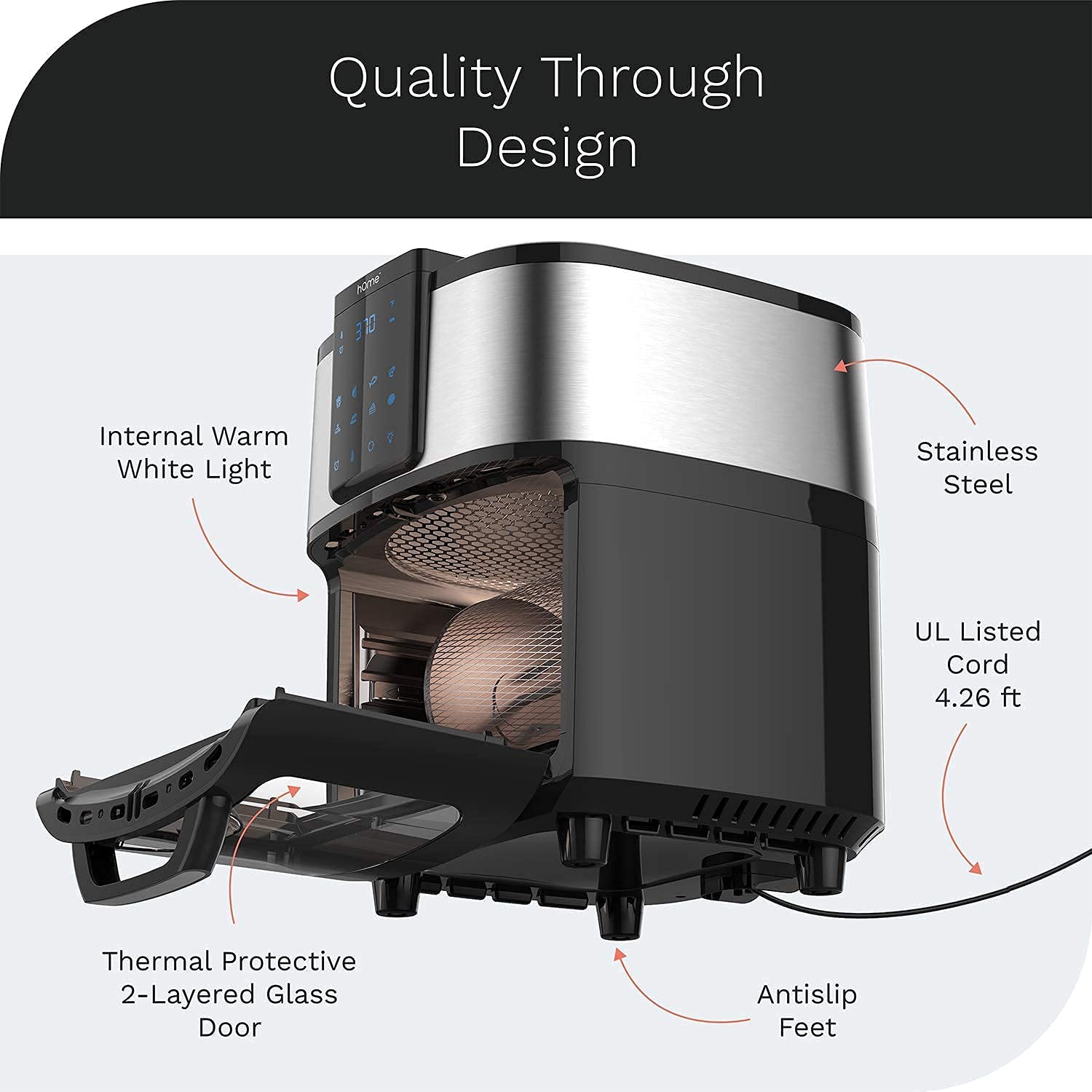 hOmeLabs 11.6 Qt. XXL 8-in-1 Air Fryer Oven, FOB KS