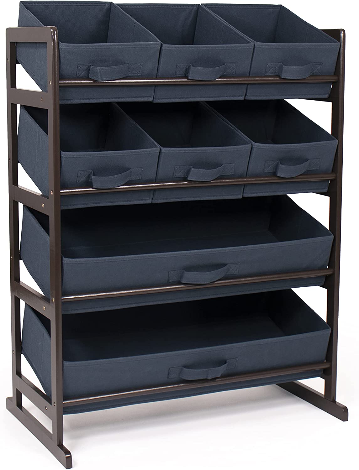 Humble Crew Oslo Standard Fabric Bin Organizer, 6 Small Bins & 2 Large Bins, Dark Pine & Grey or Dark Pine & Navy