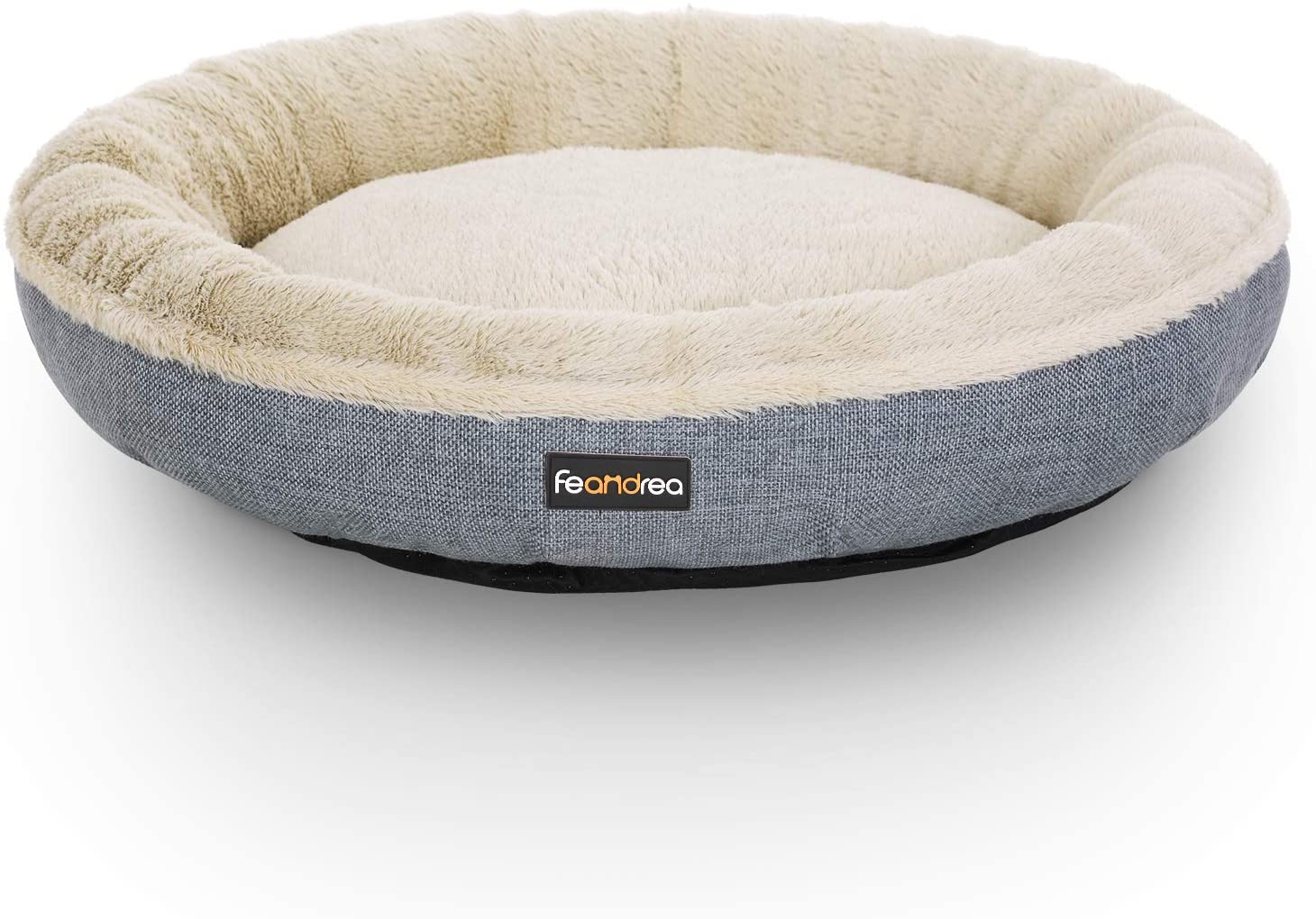 Feandrea Plush Dog/Cat Bed, 22"x5", Grey, FOB KS