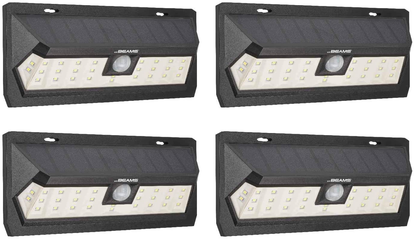 Mr. Beams LED Solar Wedge Wall Lights, 2 or 4 Pack, Black, FOB KS