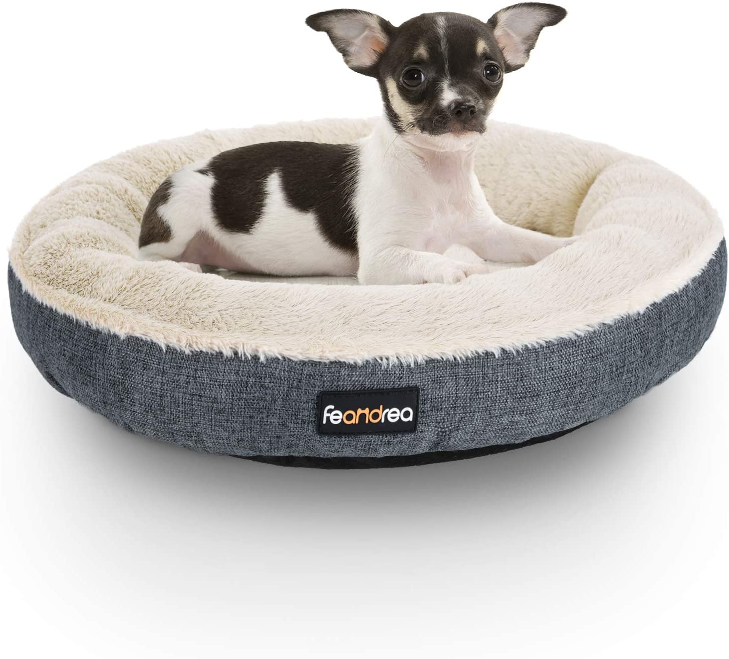 Feandrea Plush Dog/Cat Bed, 26"x5", Dark Grey, FOB KS