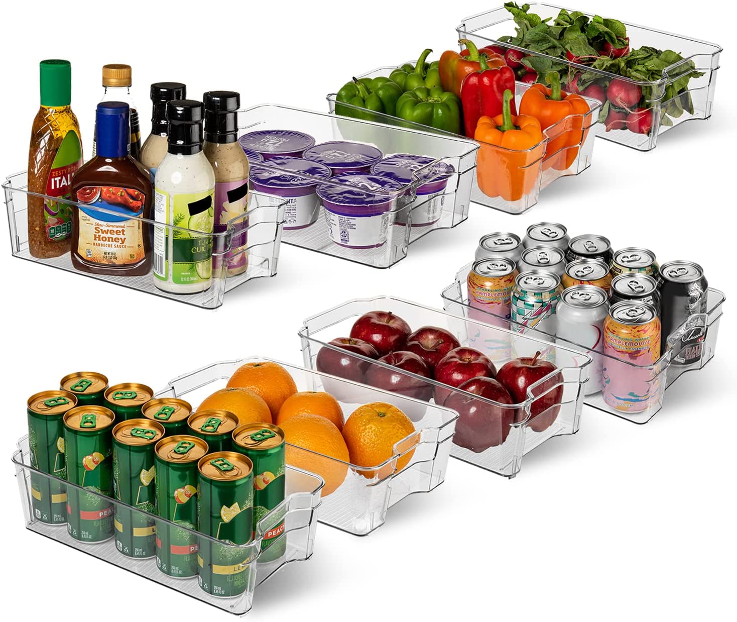 ClearSpace Kitchen Organization and Storage bins, Clear Plastic Storage Bins, 8 Pack, FOB KS