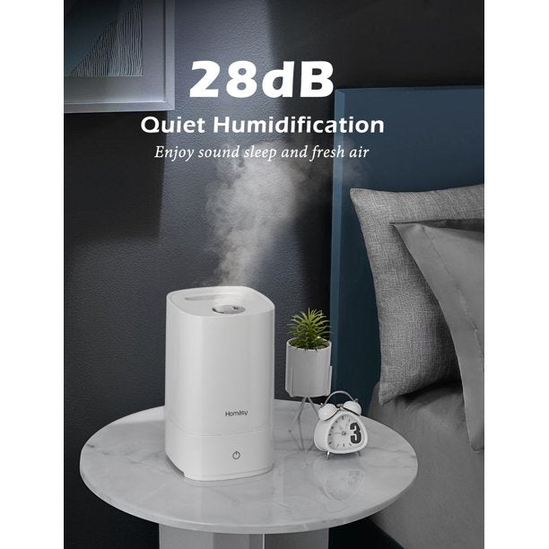 Homasy Top Filling Cool Mist Humidifier for Bedrooms, 4.5L/1.18 Gallon, 28dB, FOB KS