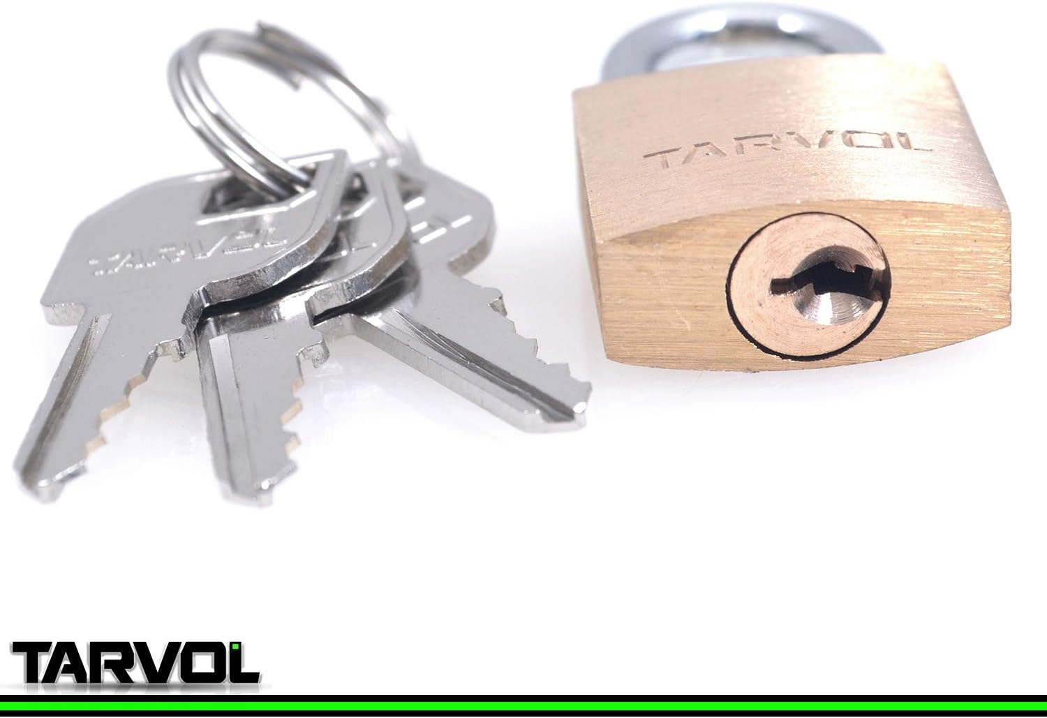 Tarvol Mini Luggage Lock Set (Heavy Duty Brass) - Set Includes 3 Small Keys - Perfect Padlock for Securing Your Suitcase, Jewelry Boxes, Gym Locker, Tote, Mini Fridge, Cabinet, and More!