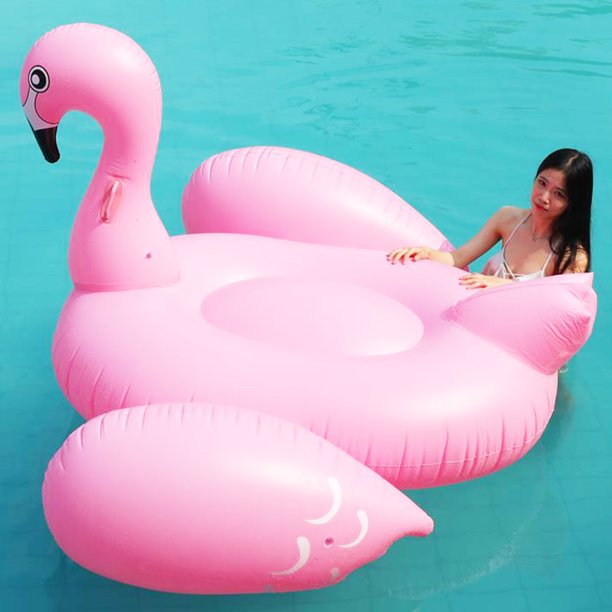 Aleko Inflatable Flamingo Pool Float with Grip Handles, FOB KS
