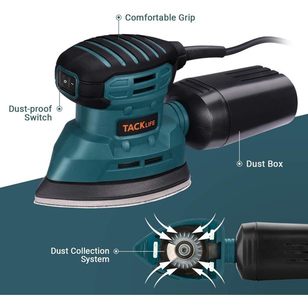 TACKLIFE Classic Mouse Detail Sander, Blue, FOB KS