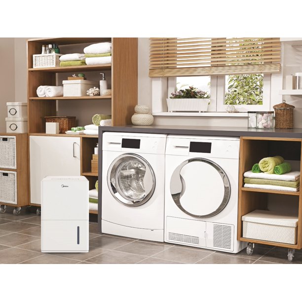 Midea EnergyStar 22-Pint Smart Dehumidifer, White, Factory Refurbished, FOB KS