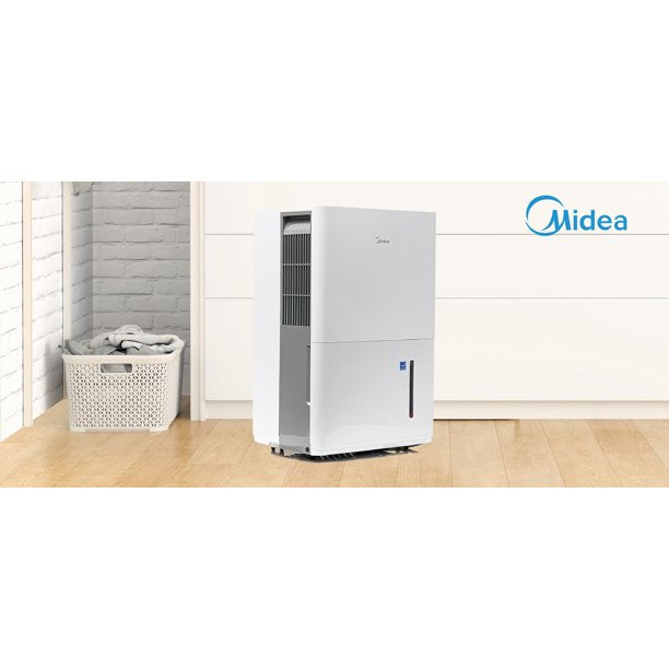 Midea EnergyStar 22-Pint Smart Dehumidifer, White, Factory Refurbished, FOB KS