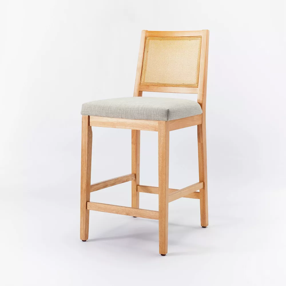 Oak Park Cane Counter Height Barstool - Threshold designed with Studio McGee