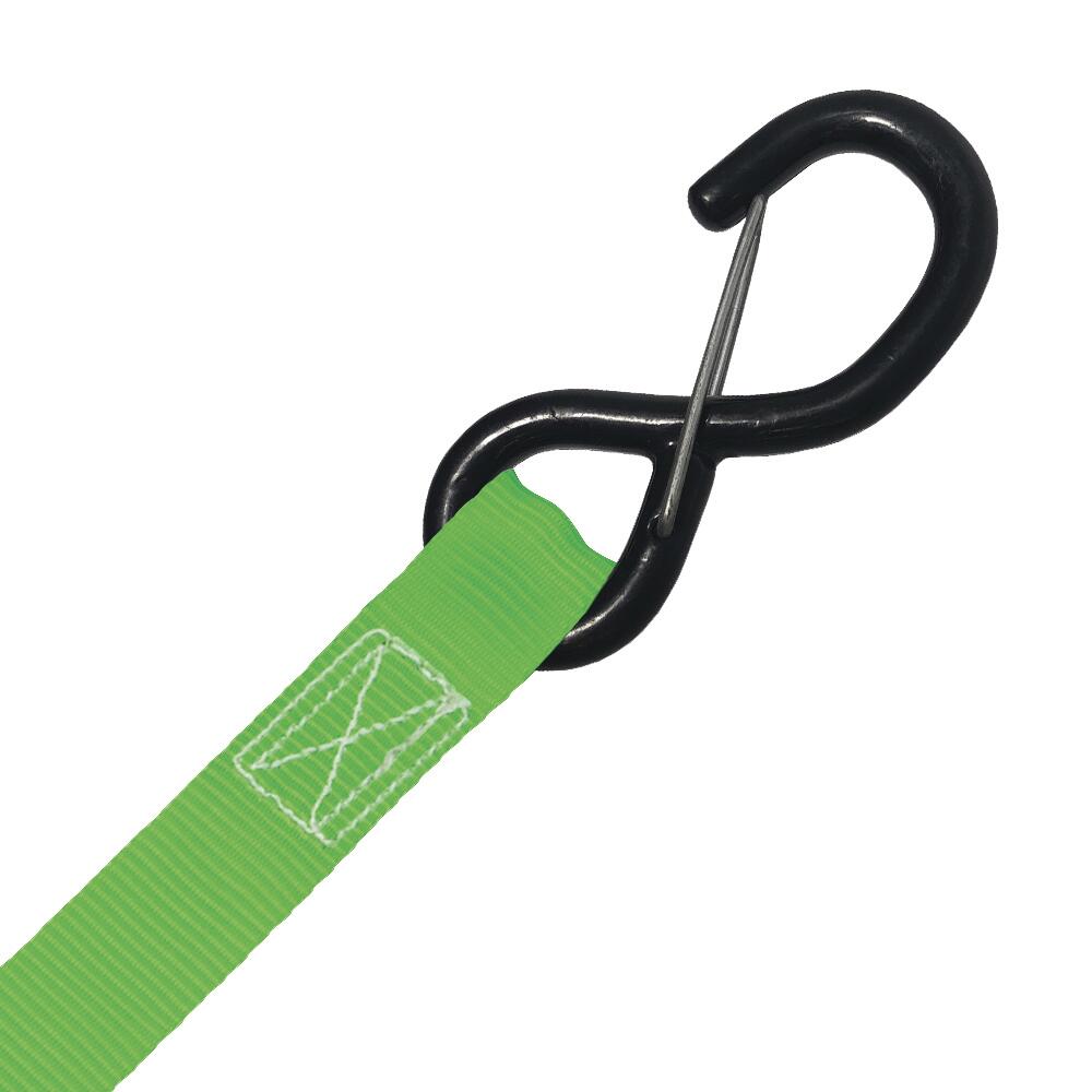 SmartStraps 1 x 10' Green Padded D-Handle Ratchet Strap Tie Down w/Gated Hook - 2 Pack