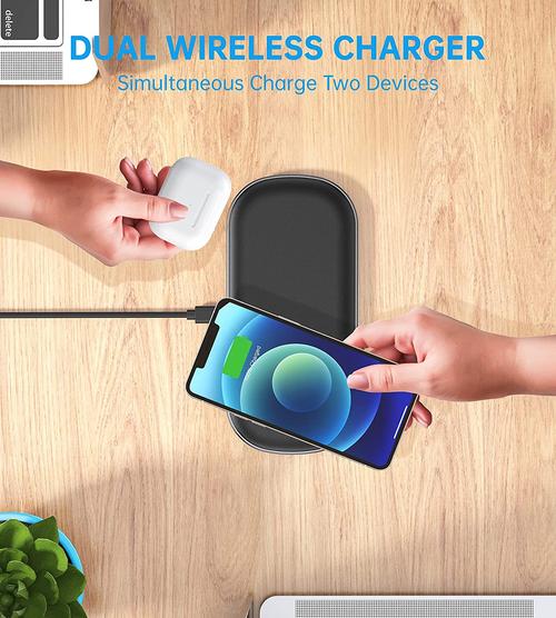 Choetech Dual Wireless Charger, QI Certified 5 Coils Fast Wireless Charging Pad, FOB KS