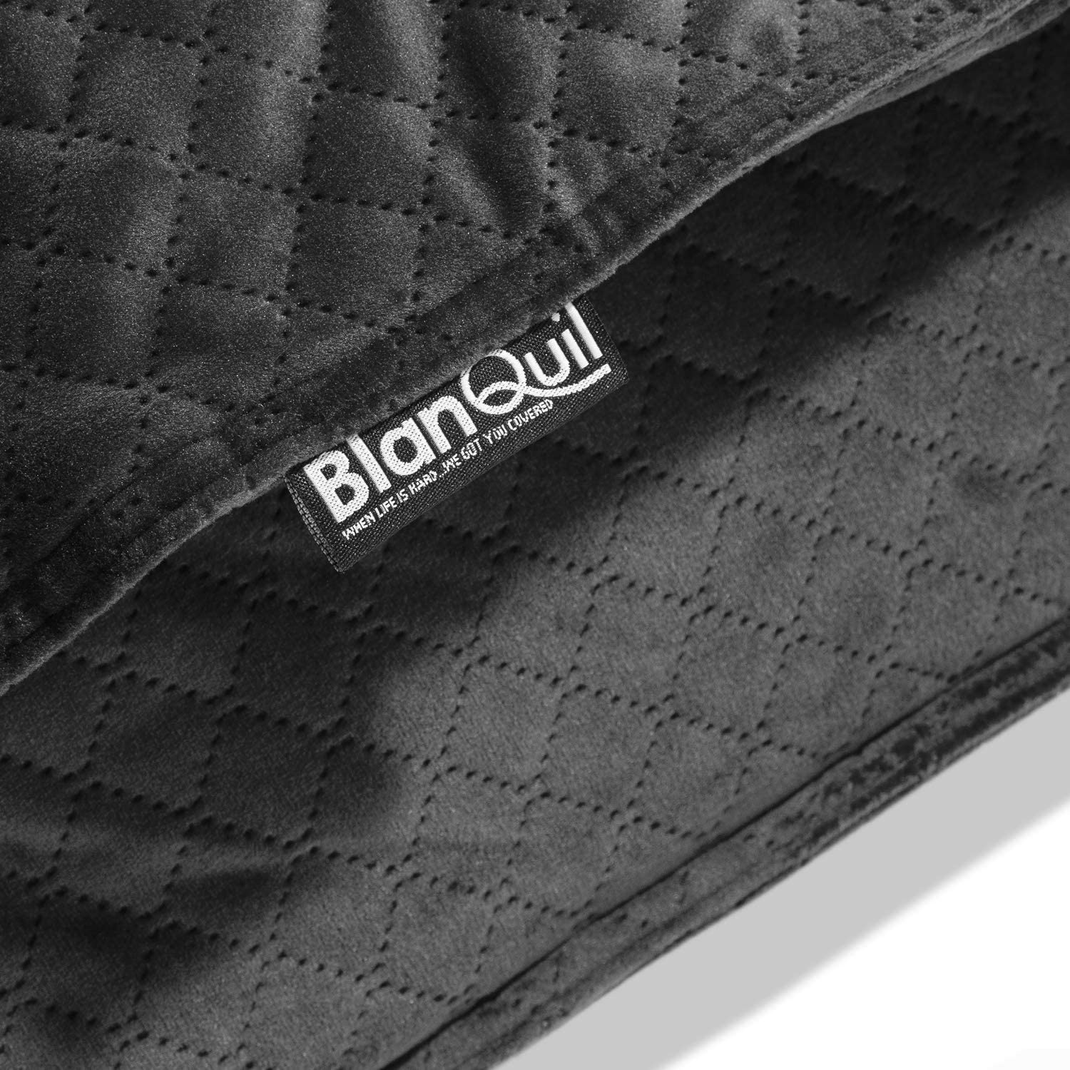 Blanquil Quilted Weighted Small Square Blanket with Removeable Cover, Charcoal, 15-20 lbs, FOB KS