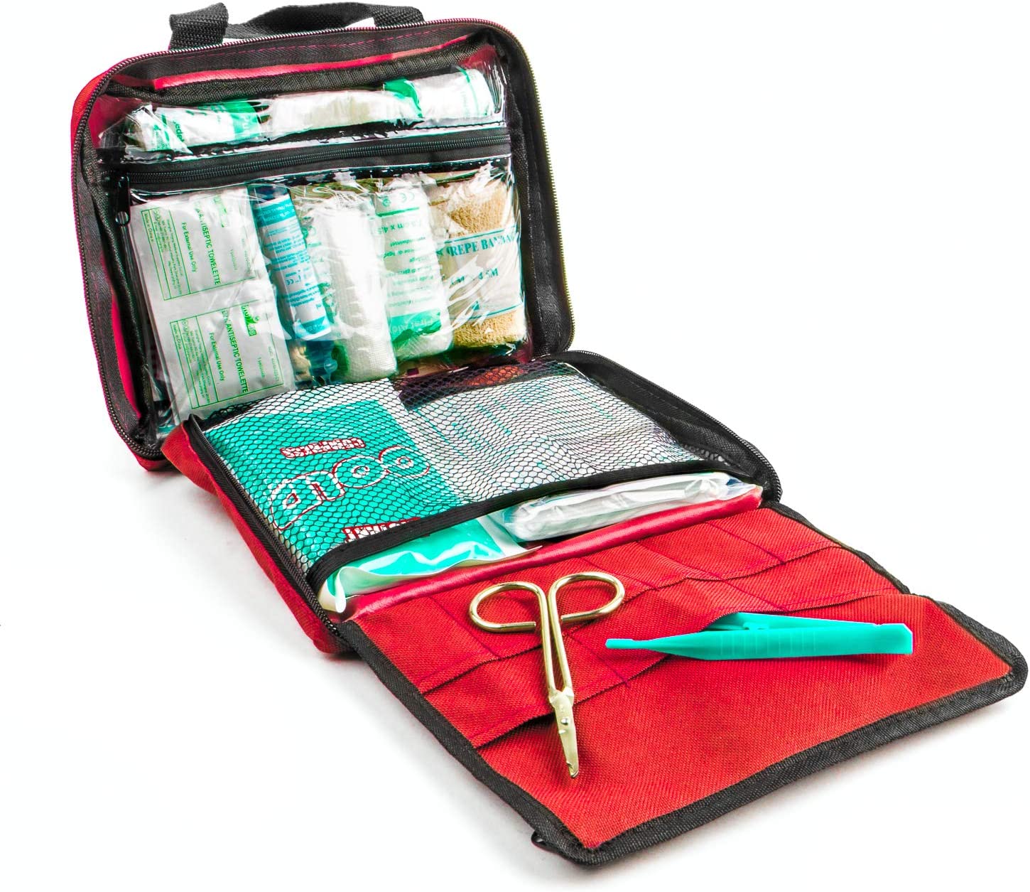 Active Era Premium First Aid Kit [90 Pieces] Essential First Aid Kit for Camping, Hiking, Office with Medical Supplies and Handle, FOB KS