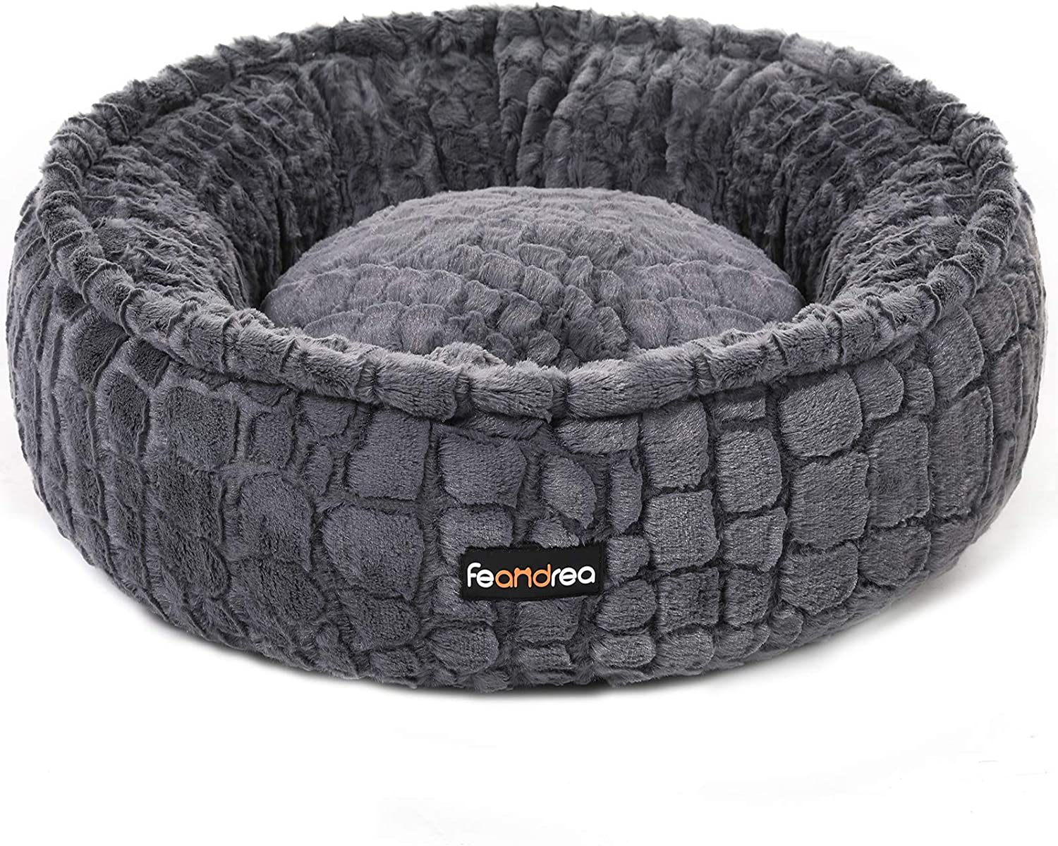Feandrea Plush Dog/Cat Bed, Assorted Sizes, Grey, FOB KS