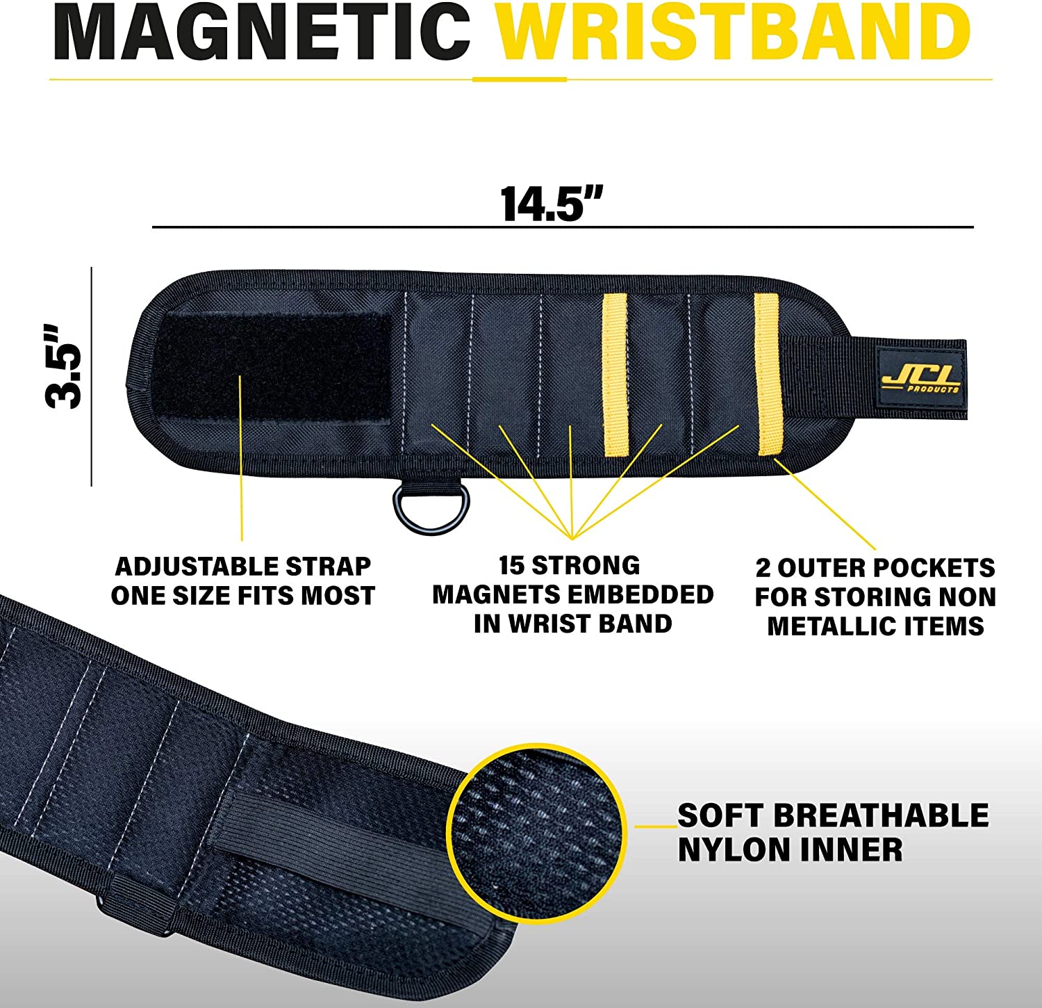 JCL Cordless Drill Tool Belt Holster and Magnetic Wristband Set
