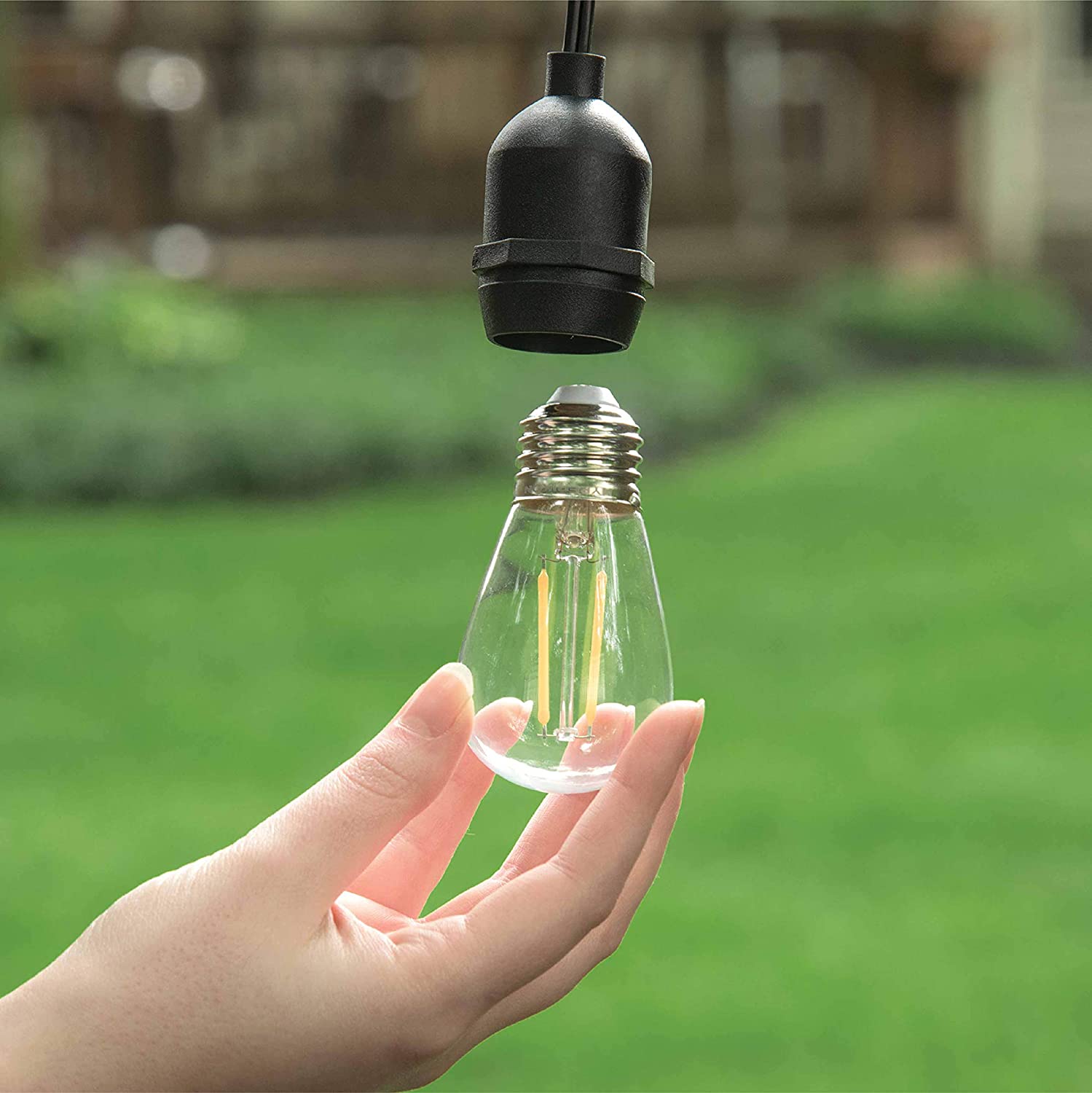 Mr. Beams LED Outdoor String Lights with S14 Bulbs, FOB KS