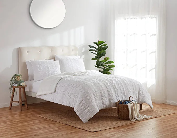 Refinery29 Home Collection Woven Seersucker Plaid Comforter Set, Full/Queen, FOB KS