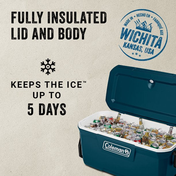 Coleman 316 Series 100QT Wheeled Hard Sided Cooler, Space Blue, FOB KS