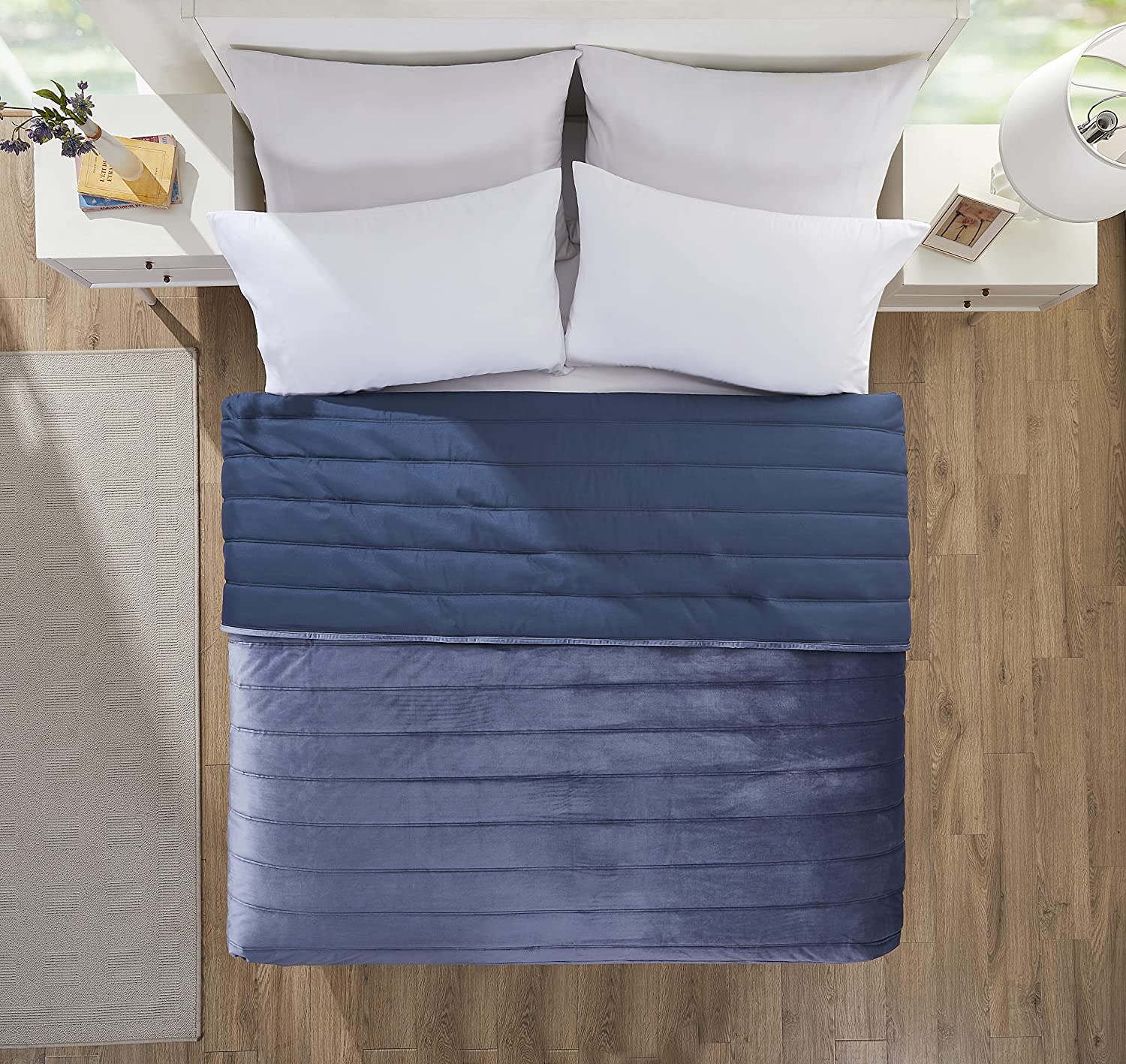 Tahari Home King Quilt, Ultra-Soft Quilted Velvet Bedding, FOB KS