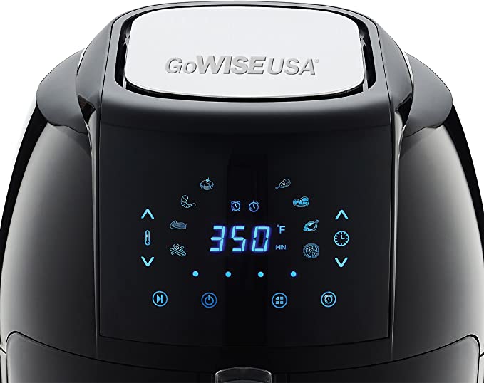 GoWISE USA 1700-Watt 5.8-QT 8-in-1 Digital Air Fryer with Recipe Book, FOB KS