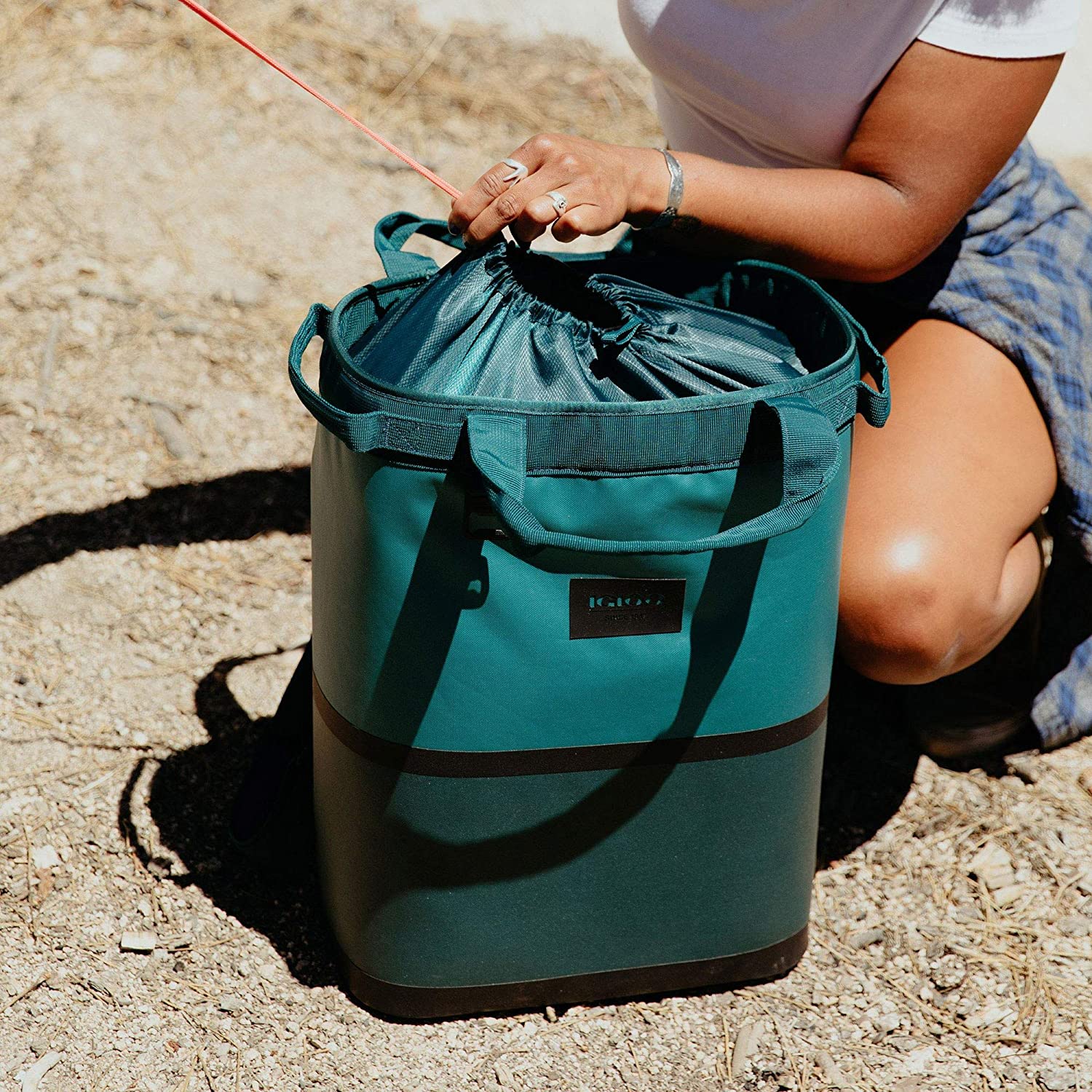 Igloo Reactor Portable 46 Can Cinch Backpack Cooler Bag, Deep Teal, Plain Brown Box, FOB KS