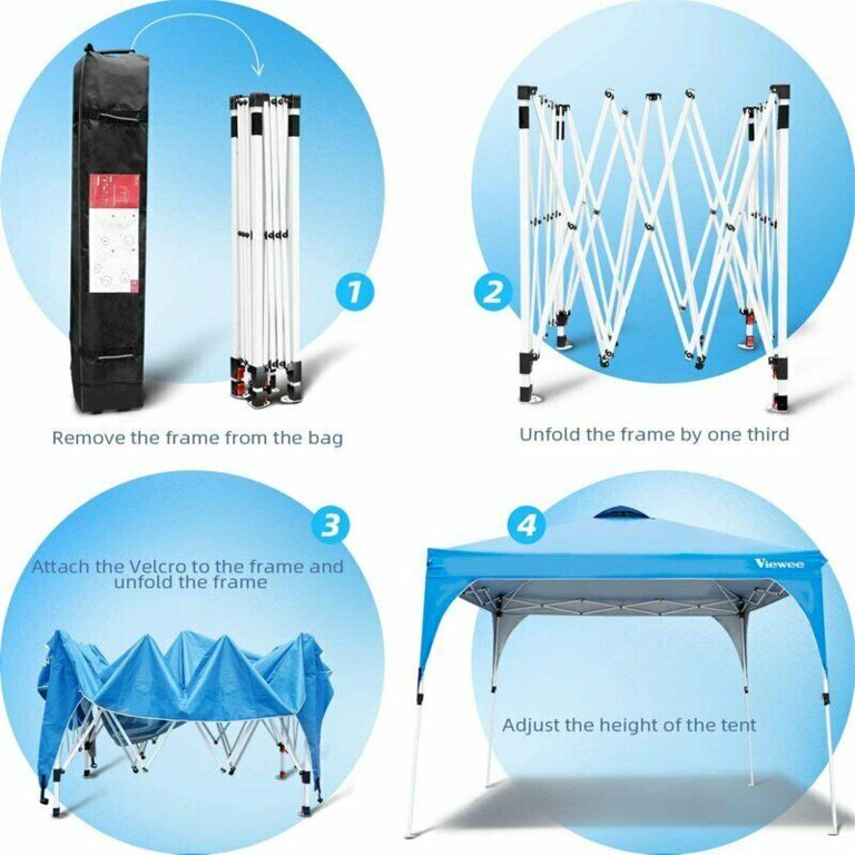 Viewee Outdoor Portable Anti-UV Waterproof 10' X 10' Instant Canopy Tent W/ Bag