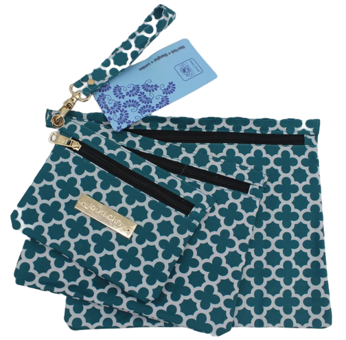 Jenni Chan Aria Broadway Clutch 3-Piece Set, Cranberry, Green or Grey