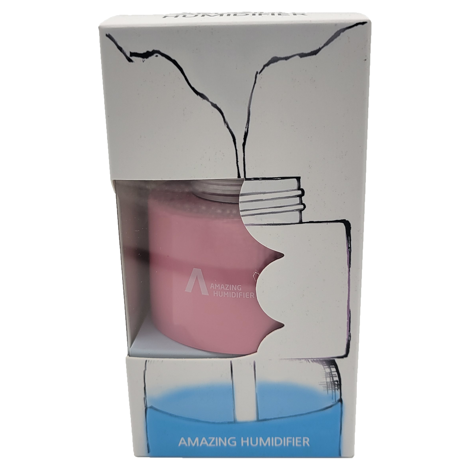 Portable USB Humidifier Moist Mister Air Cleaner White, Blue, and Pink, FOB KS