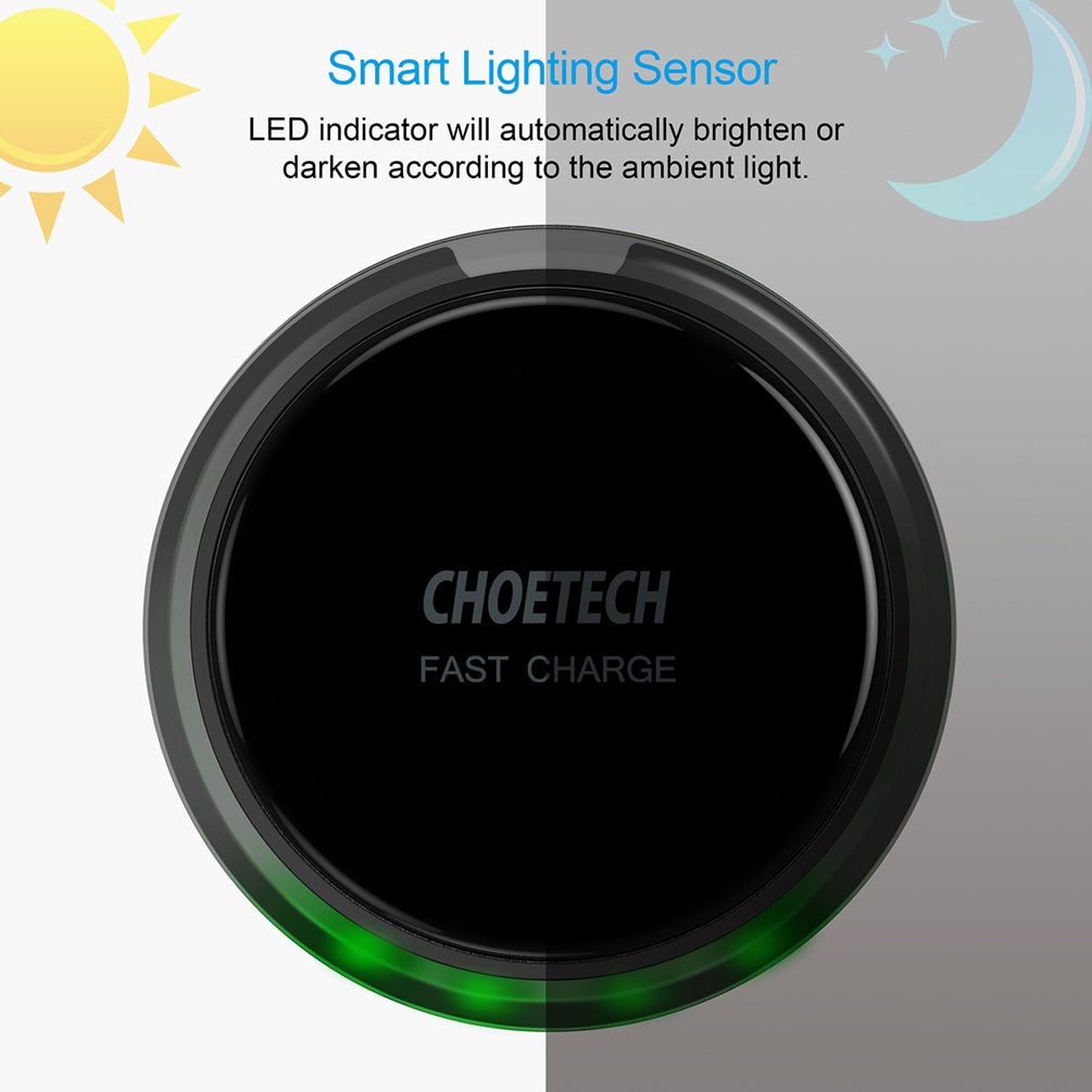 Choetech Qi Certified 7.5W Fast Wireless Charger, FOB KS