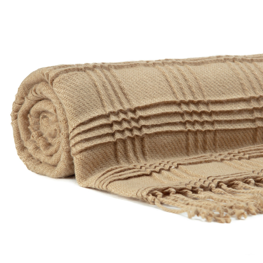 Chanasya Pleated Plaid Throw Blanket, FOB KS