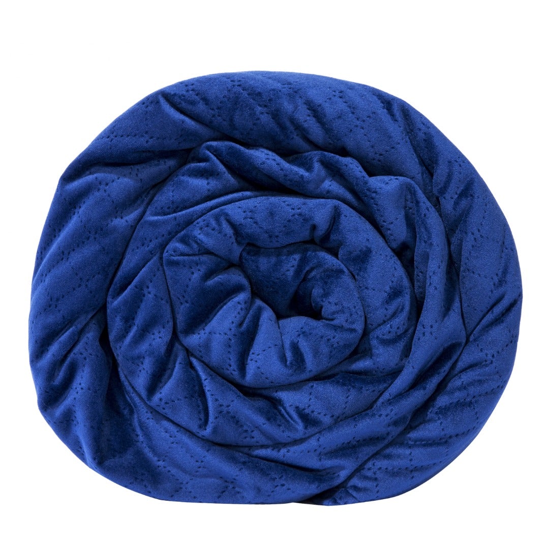 Blanquil Quilted Weighted Blanket, Navy, 12-15lbs, FOB KS