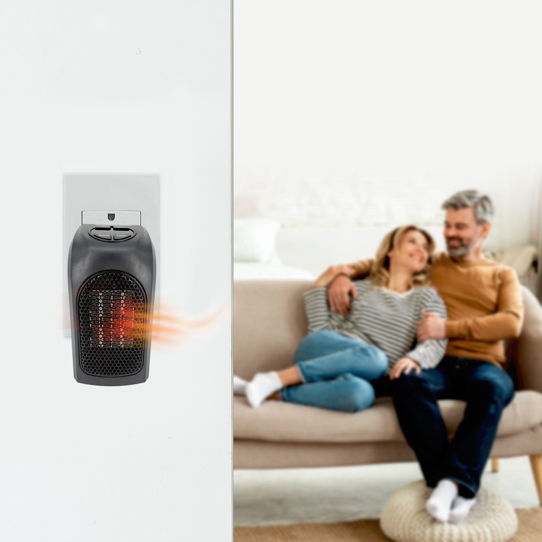 Warm-Living 400W Personal Digital Programmable Plugin Heater With Remote,  Black, FOB KS