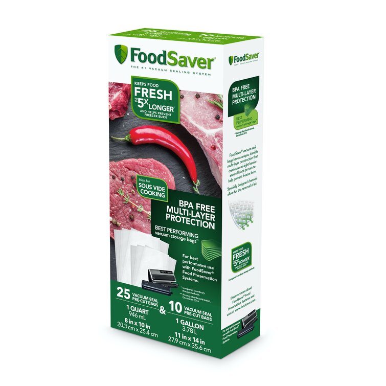 FoodSaver Sous Vide Vacuum Sealing Bags Combo Pack, FOB KS