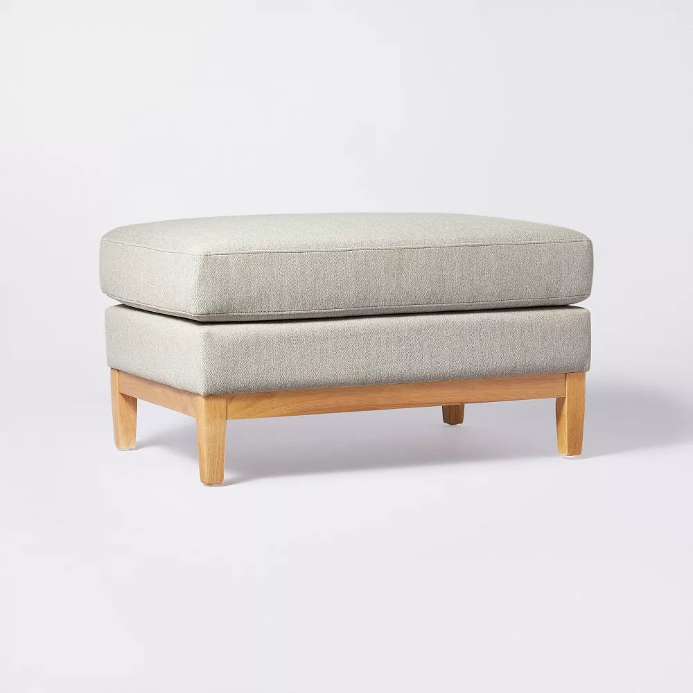 Threshold Woodland Hills Wood Base Large Ottoman designed with Studio McGee, FOB KS